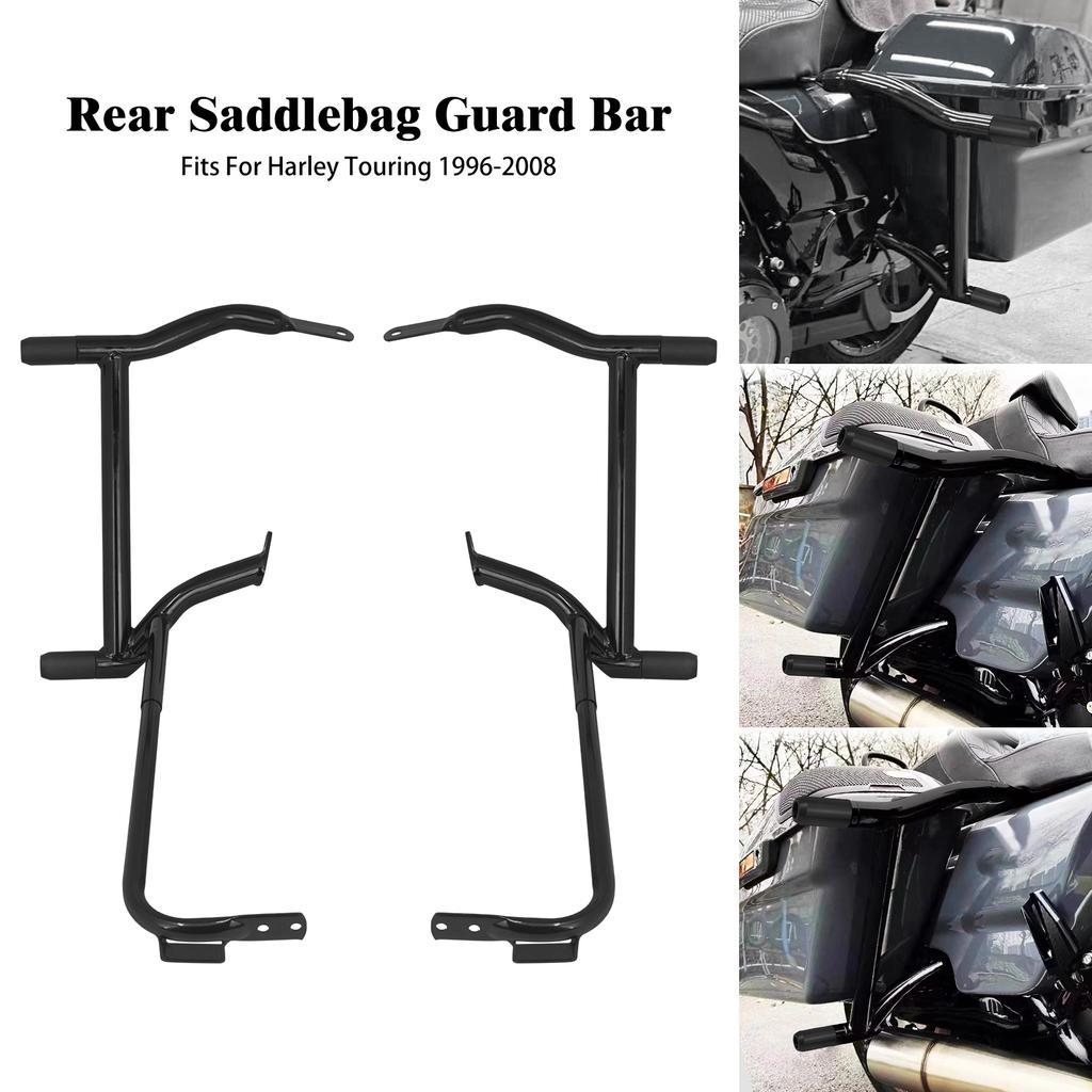 Motorcycle Rear Crash Bar Rail Bracket Kit Saddlebag Guard For Harley Touring CVO Road King Street Electra Glide FLTRX 1996-2008