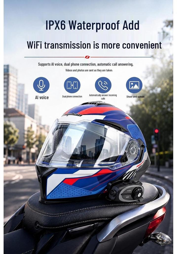 Крутой Шлем для Мотоцикла Bluetooth Камера с Откидной Передней Частью и Двойным Визором