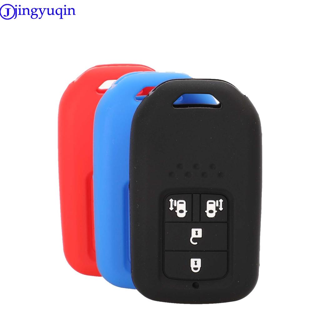 Jingyuqin Remote 4Buttons Car Key Case Silicone For Honda 2016 2017 CRV Pilot Accord Civic Fit Freed Keyless Smart Key