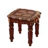 30.48 Cm Sheesham Wood Brass Carving Round Beautiful Carving Design Side Table Coffee Table Outdoor Table Living Room Furniture