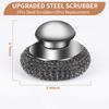 6Pcs Steel Wool Scrubber with Replacement Wire Pads Set(1 Scrubber+5 Pads)