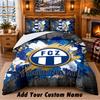 FC Zürich Pattern Bedding 3Pcs Set Custom Name, Bed Sheet And Pillowcases For Home Bedroom