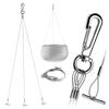 Metal Hanger For Flowers Flowerpot Planters Triple For Garden Steel Cables