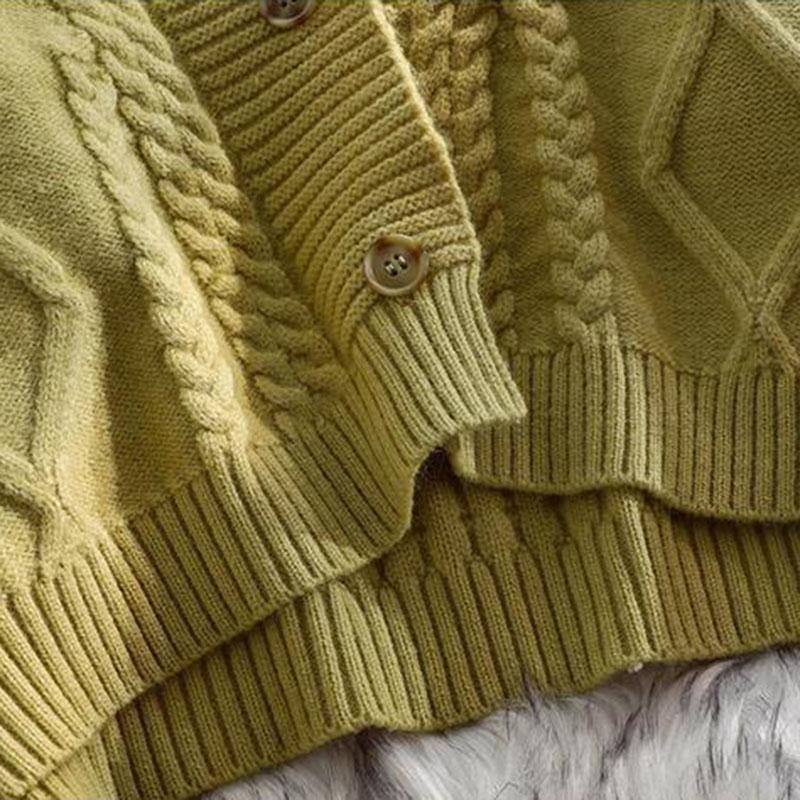 Осенне-зимняя шерстяная куртка-кардиган, короткий вязаный женский свободный топ, повседневный женский свитер с рукавами-фонариками