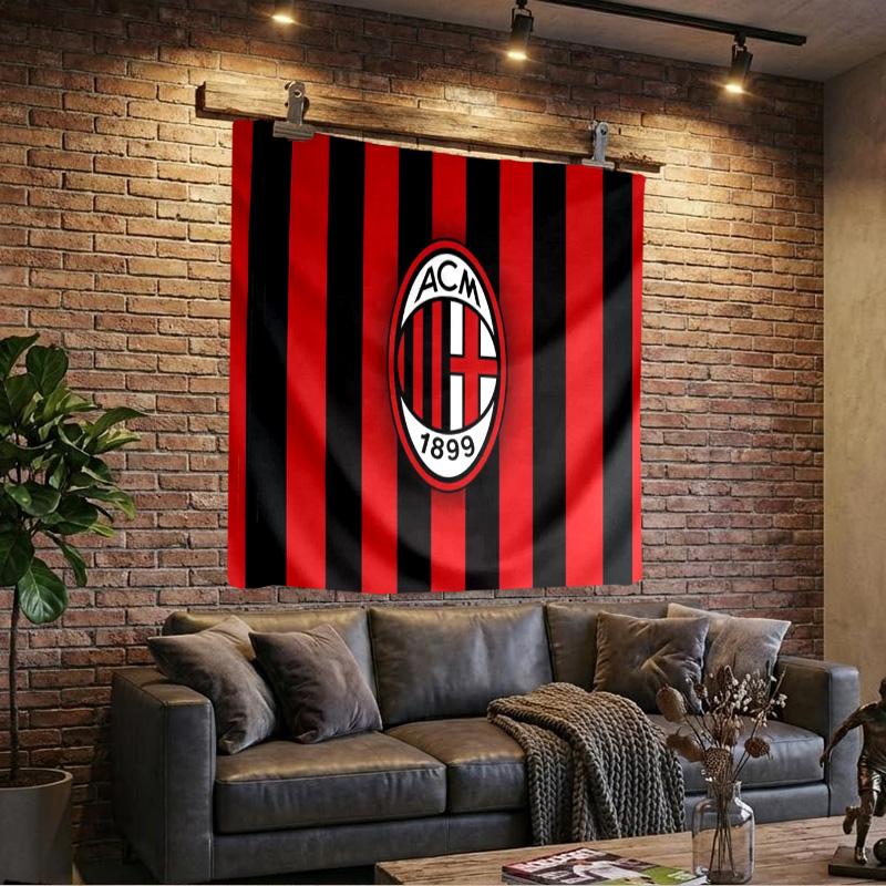 1PC Ac Milan Crest Celebration Tapestry, Unique Design Tapestry, Wall Decor for Bedroom,Livingroom, Playroom,Heartwarming Fan Holiday Gifts