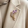 Ear of Wheat Brooch with Rhinestone, Faux Purple Crystal Vintage Badge Lapel Pin, Dainty Jewelry for Coats Sweaters Scarves Decorative