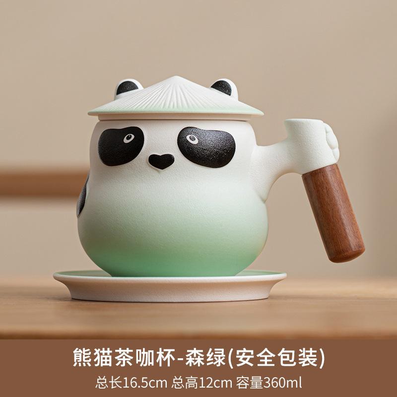 Керамическая офисная кружка для питья Panda Guochao Креативный сувенир Надпись Дом Чай Вода Фильтрация и разделение