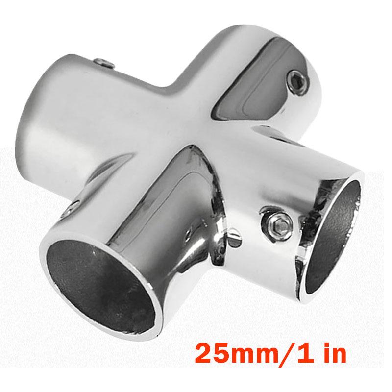 22/25 мм фитинги для поручней для лодок 4-ходовой крестовой фитинг для поручней для лодок 316 нержавеющая сталь прочная труба для морских судов