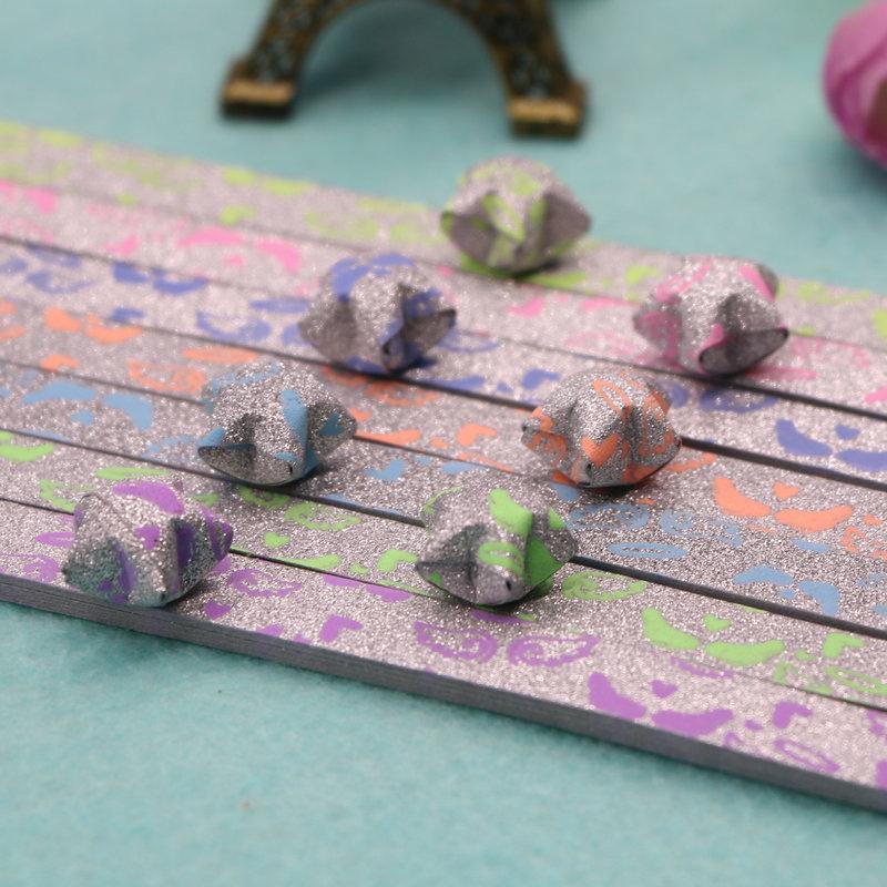 Glitter Origami Wishing Stars: Handmade Five-Pointed Colored Paper for Star Folding with Optional Colors