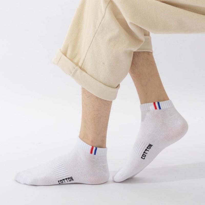 Носки Мужские короткие носки, впитывающие пот и дышащие, легкие носки-лодочки, белые и черные спортивные хлопковые носки с буквами