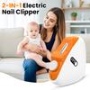 Электрический кусачки для ногтей 2-в-1, 3 скорости, триммер для ногтей со светодиодной подсветкой, перезаряжаемый через USB, для младенцев, детей, пожилых людей, автоматическая машинка для стрижки ногтей на пальцах, пилочка, полировка
