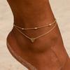 Summer Beach Chain Heart Anklet Women Bohemian Gold Sandy Foot Orgament
