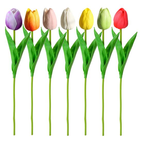 Искусственный тюльпан, реалистичный, многоразовый, красочный, поддельный цветок, свадебная вечеринка, домашний офис, центральный элемент стола, украшение из искусственных цветов