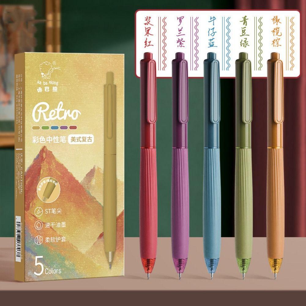 5 pcs ABS Student Writing Pen Multifunction Gel Pen Press Color Ballpoint Pen  Children Party Gifts