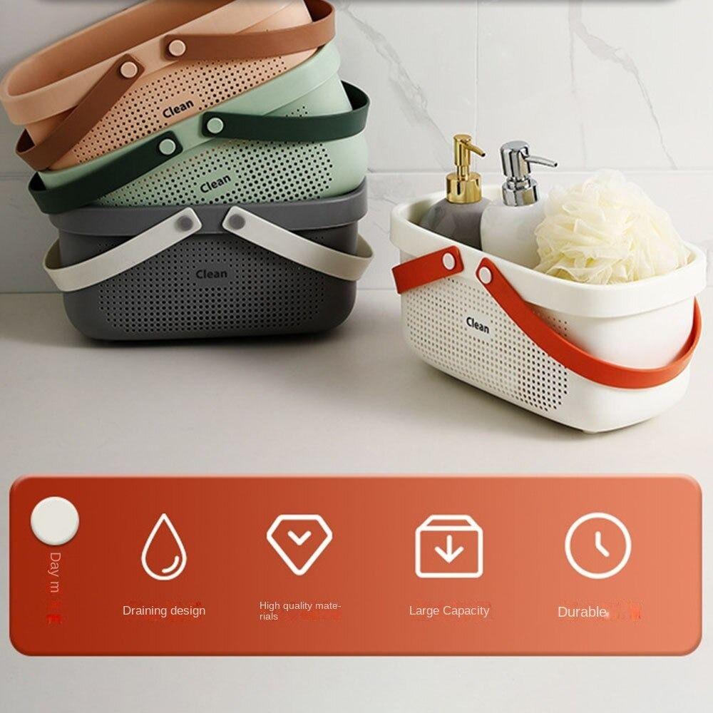 С ручкой сливная корзина штабелируемый органайзер для туалетных принадлежностей не деформируется корзина для ванной ванная комната