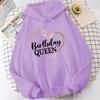 (Unisex Hoodie)Новый день рождения королева печати толстовки с капюшоном унисекс женский пуловер с капюшоном унисекс с длинными рукавами топы с капюшоном