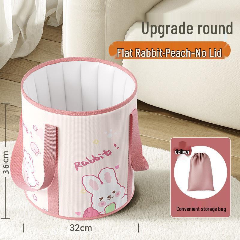 Мультяшное изолированное складное ведро для ножной ванны с крышкой - Портативное, утолщенное для глубокого замачивания