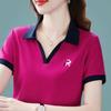 New Sports Polo Shirt for Women In Summer Lapel Short-sleeved T-shirt Large Size Women's Casual Top Korean Style Shirt
