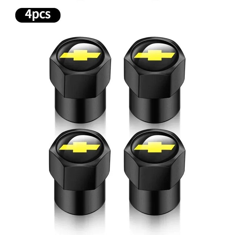 4Pcs Alloy Car Valve Cap Wheel Valves Dust Cover Tire Accessories For Chevrolet Silverado Impala Malibu Cruze Camaro Blazer Aveo