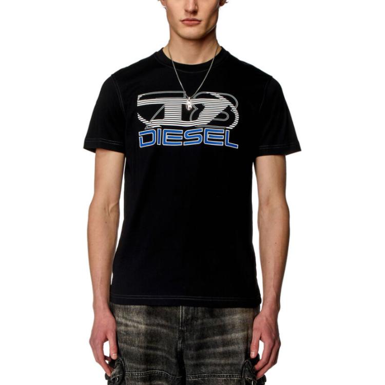 DIESEL T-Shirts Men's Black Crew Neck Moderate Other A125020GRAI-9XX