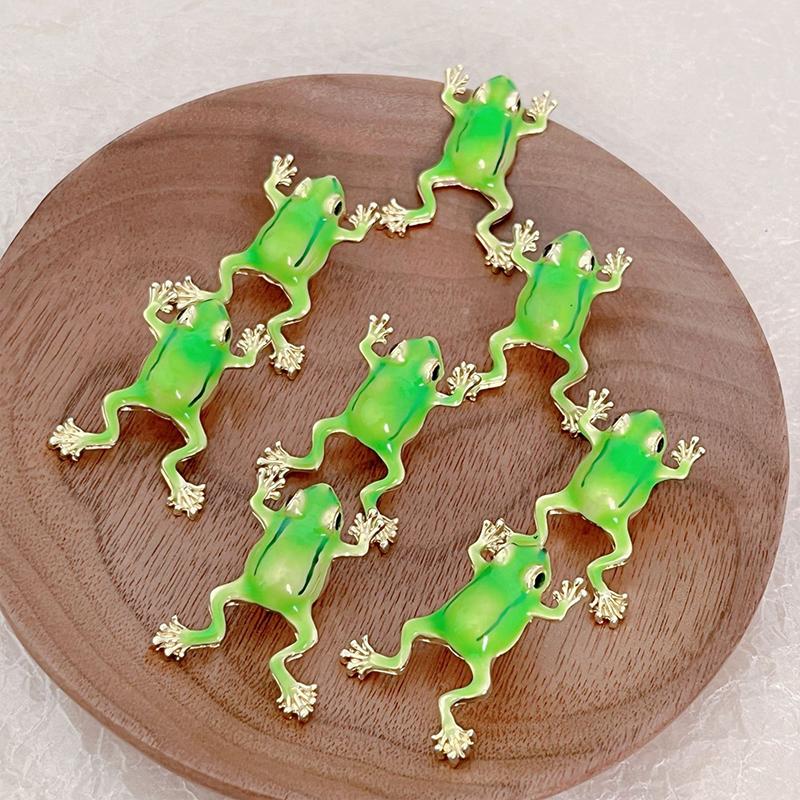 Одна пара персонализированных милых причудливых мультяшных новых колец в виде лягушки, сережек-клипс в виде лягушки