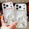 Чехол Для iPhone 17 Pro Max Черный Мраморный Рисунок Магнитный Для Magsafe Гибридный Тонкий Матовый Чехол Для iPhone 16 15 14 13 Pro Max
