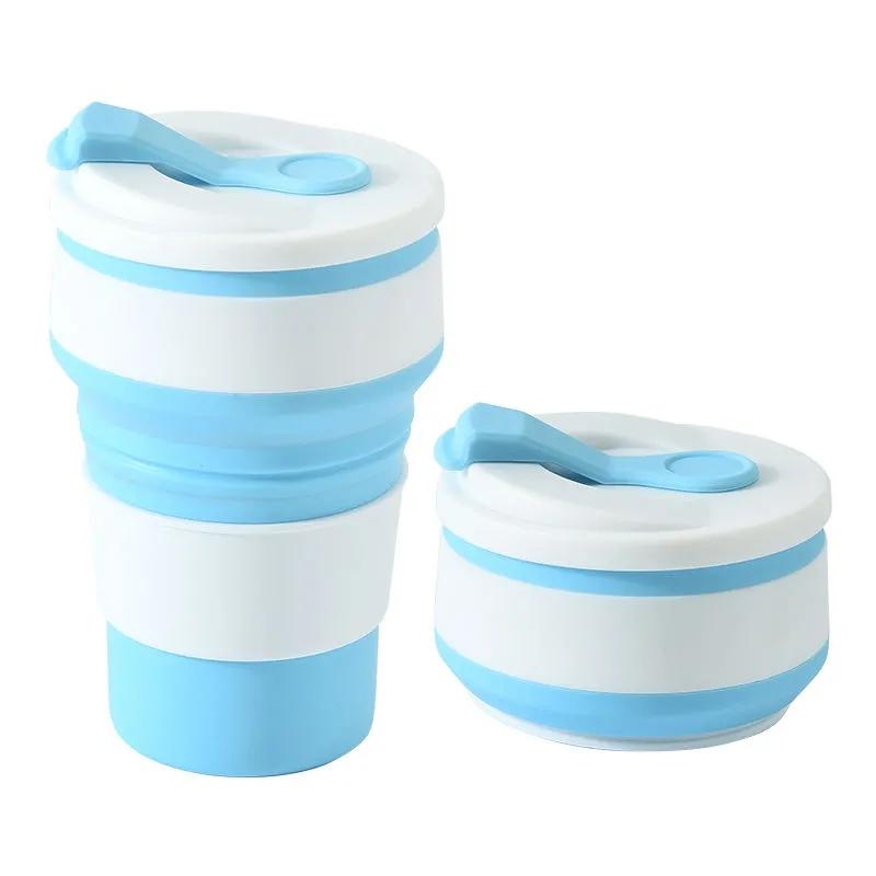 Портативная силиконовая складная чашка для путешествий на открытом воздухе, кофейная чашка, телескопическая чашка с защитой от падения, высокотемпературная чашка для воды