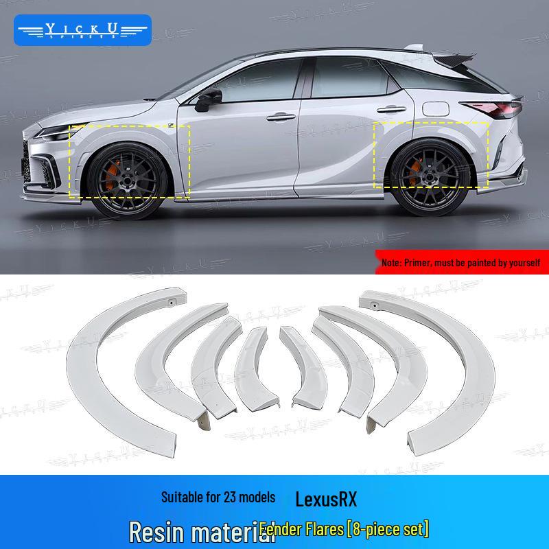 Комплект карбонового обвеса для Lexus RX350/500 (Передний сплиттер, Расширители арок, Задний диффузор, Пороги, Спойлер на крышку багажника, 2023-2025)