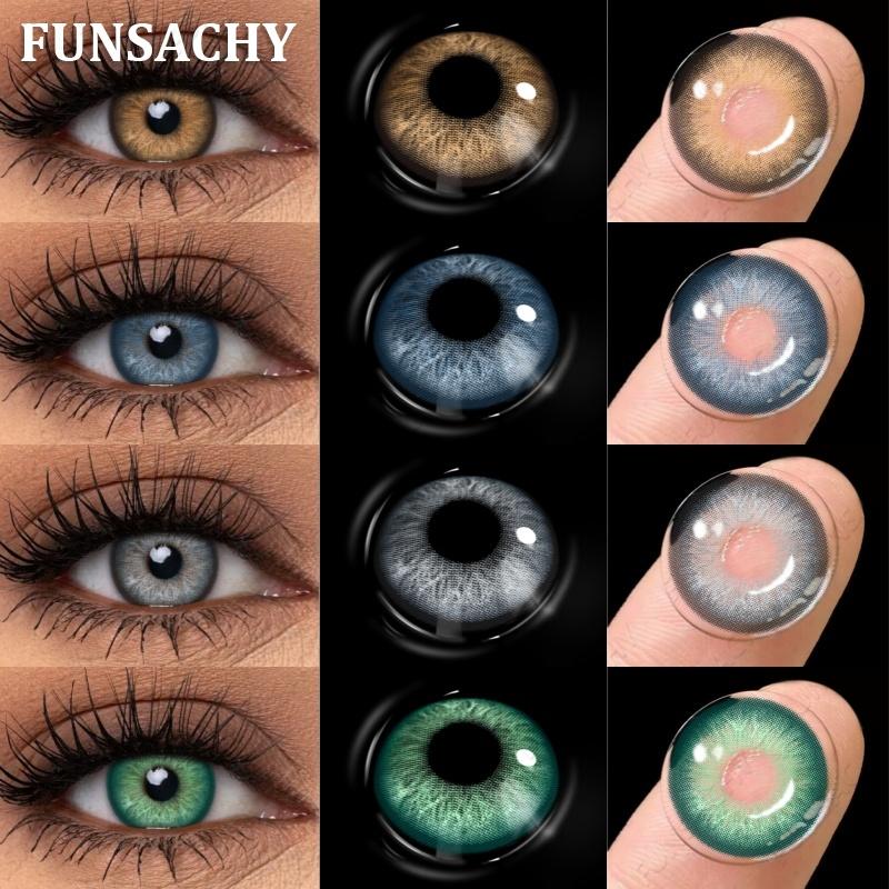 FUNSACHY 1 Pair New Color Contact Lenses for Eyes Beautiful Pupil Fashion Gray Brown Soft Lenses Yearly Cosmetics Korean Lens