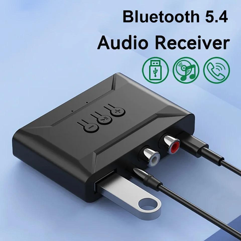 Bluetooth 5.4 Аудиоприемник Беспроводной U-диск RCA 3,5 мм AUX USB Стерео Музыкальный Адаптер с Микрофоном Для Автокомплекта Усилителя Проводной Колонки