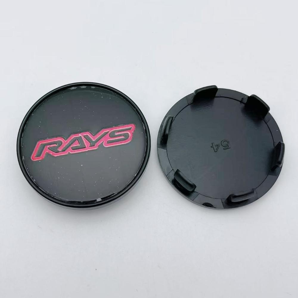4pcs/Set 54mm 49mm RAYS Logo Emblem Badge Car Wheel Center Caps Wheel Hub Center Dust Cover Rim Hubcaps Car Styling Accessories