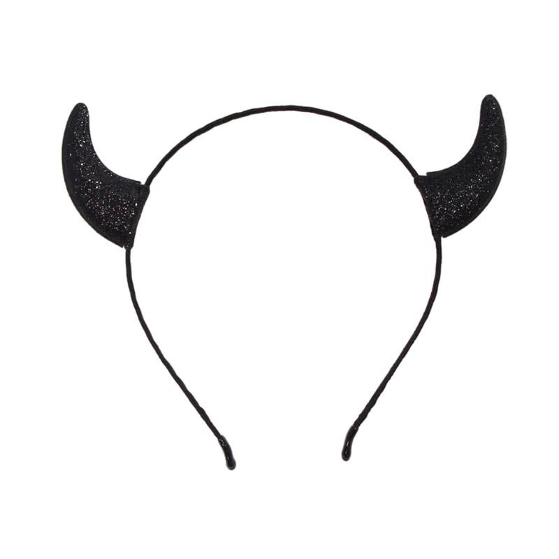 Dark Series Devil Horn Headband for Halloween Scary Hairhoop Party Headband Stage Show Hairband Cosplay Costume Headwear
