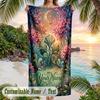 Moonlit Forest Whispers Theme Quick Dry Beach Towel Custom Name Text Print Large Sand Resistant Towel Beach Vacation