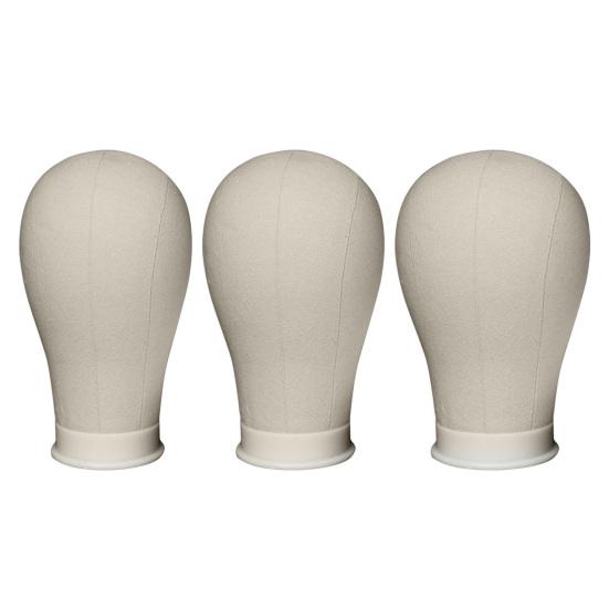Yousheng Canvas Block Head Kit Training Styling Mannequin Wig Head DIY Durable Foam Canvas Material Display Head Wig Stand