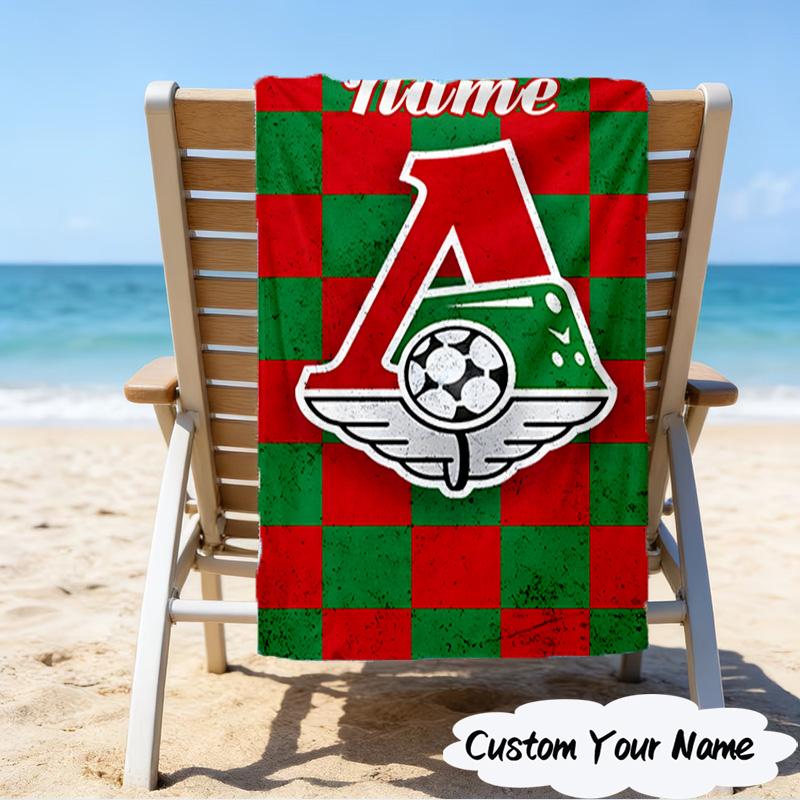 1PC Custom Name Beach Towel White Stripes Soccer Team Beach Towel, Suitable for Camping, Travel, Beach Accessories, Super Absorbent, Family Gift