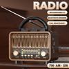 Ретро Беспроводное Радио Портативное AM/FM/SW с USB Аккумулятором С антенной, воспроизведением через AUX и карту TF, подходит для дома
