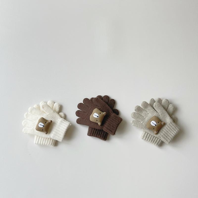 -Летний~ Зимние детские перчатки милые пятипалые теплые младенческие для мальчика девочки мальчика девочки ребенка