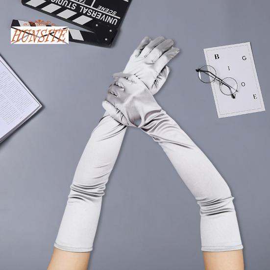 1 пара длинных перчаток, однотонные, супер мягкие, эластичные, устойчивые к выцветанию, женские перчатки для свадебной вечеринки, женские варежки, товары для вечеринок