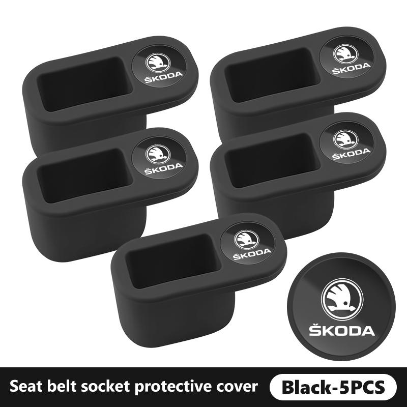 AAAAG1 Car Seat Belt Buckle Anchor Socket Anti-collision Protect Cover For Skoda Rapid Octavia Derivative Enyaq-iV VisionS Yeti Scala