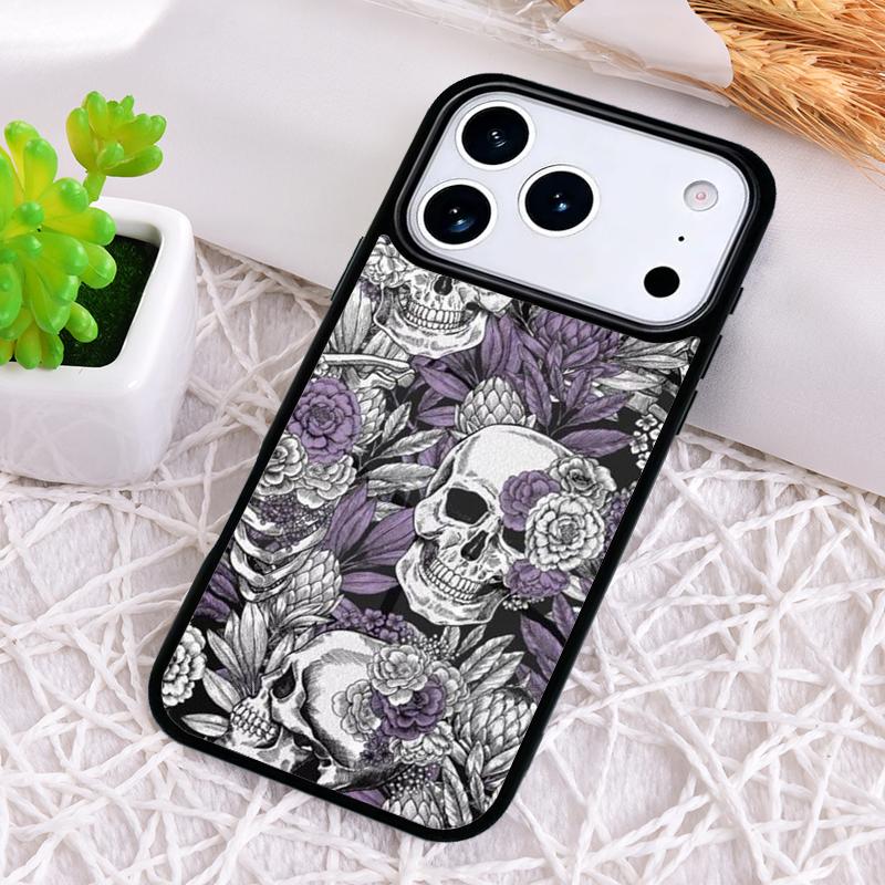 Винтажный Чехол для Телефона с Черепами Ударопрочный для iPhone 17 Air 16e 15 11 12 14 13 Pro Max Чехол Coque