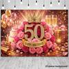 2D 40th Birthday Party Backdrop Rose Gold Balloons and Confetti Photo Background