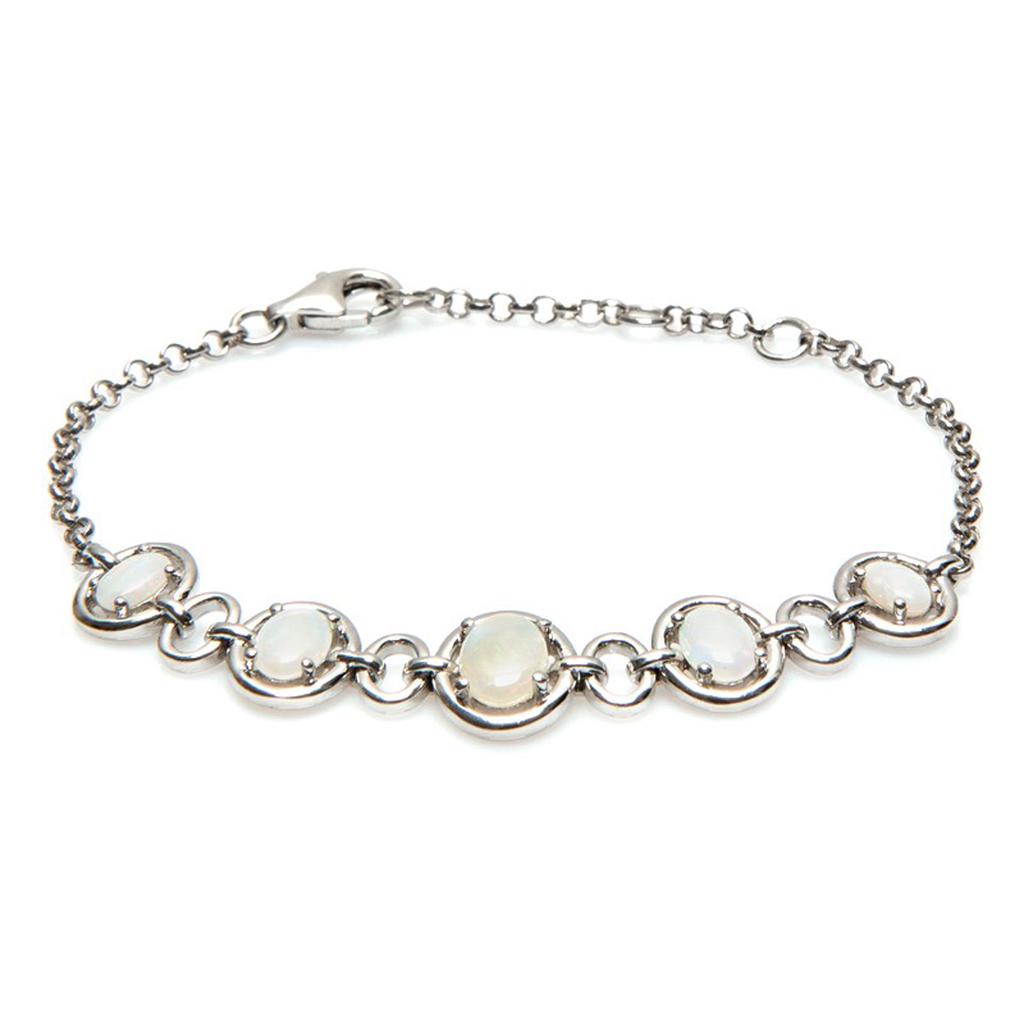 Les Trésors De Lily [I2630] - Silver Bracelet 'Goddess Opal' Silver White (rhodium-plated) - 10 Mm