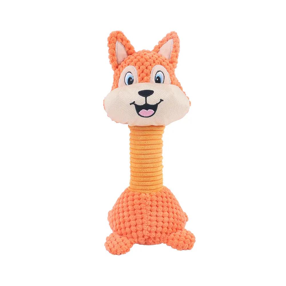 Hot Selling Eco-friendly Long-Neck Soft Plush Cat Dog Training Chew Toys Cute Pet Teeth Cleaning