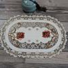 Luxury Rose Flower Embroidery Table Place Mat Cloth Wedding Christmas Dining Placemat Kitchen Table Decoration and Accessories