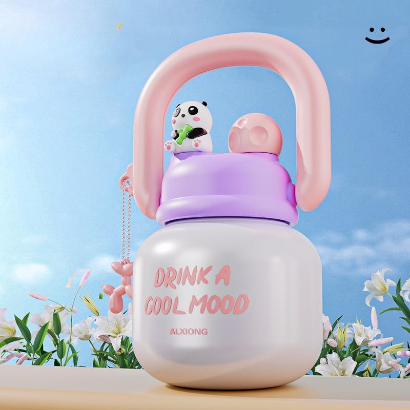 Big Belly Thermos Cup High Appearance Level Men and Women Large Capacity Double Drinking Cup Stainless Steel Ton Ton Straw Cup Carrying Pot