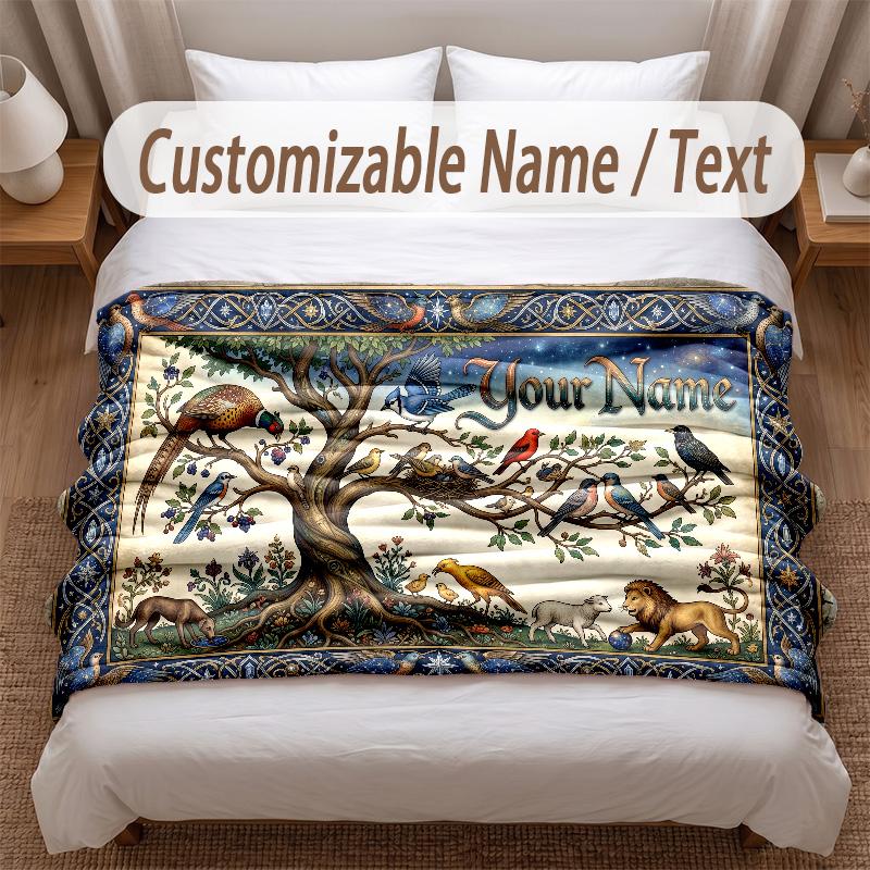 Music General Theme Soft Blanket Personalized Custom Name Text Print Warm Blanket Home Sofa Bedroom Decor