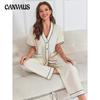 Pajamas Women's Spring and Summer Bubble Crepe Thin Section Short-sleeved Long Pants Homewear Suit