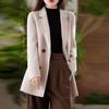 Кашемировое женское пальто TIDENOVEL Осеннее шерстяное длинное пальто ручной работы Пальто-бушлат Зимняя теплая шерстяная куртка Пальто
