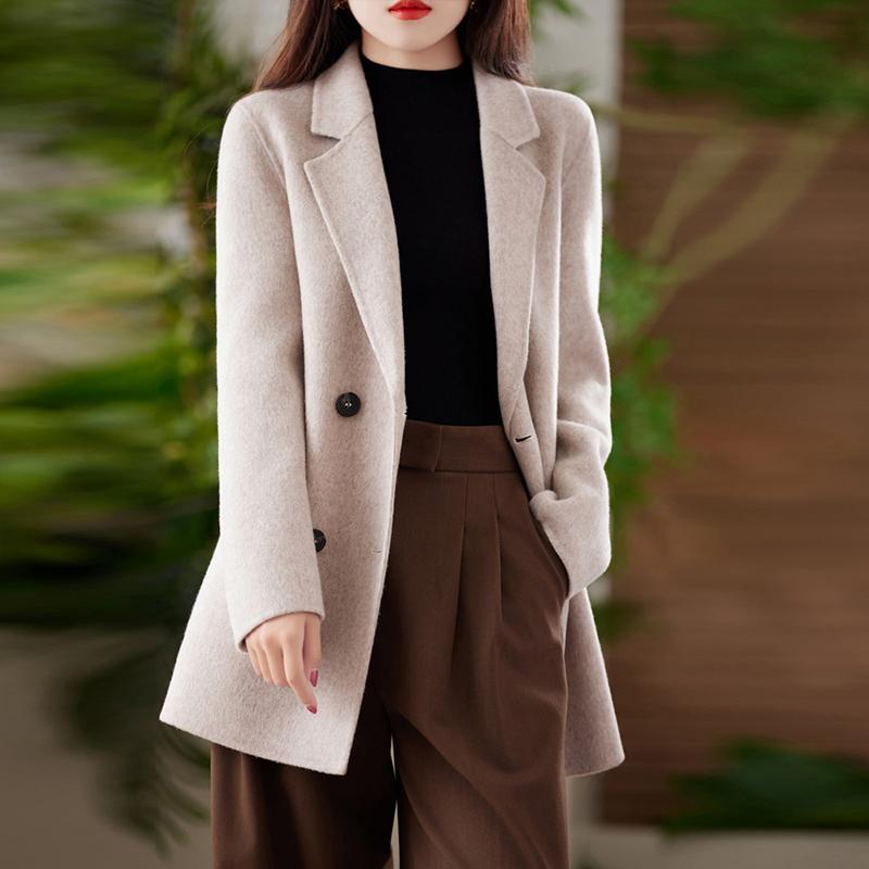 Кашемировое женское пальто TIDENOVEL Осеннее шерстяное длинное пальто ручной работы Пальто-бушлат Зимняя теплая шерстяная куртка Пальто