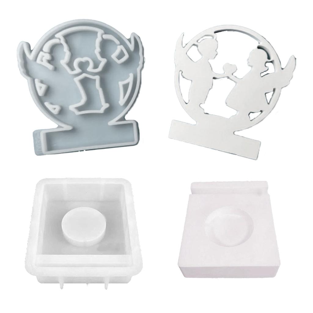 Формы подсвечников-ангелов с основанием для изготовления подсвечников, подставок для чайных свечей, гипсовых украшений, художественных поделок